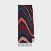 Paul Smith Women's Black Lightweight Wool 'midnight Swirl' Scarf