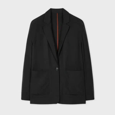 Paul Smith Women's Black Linen-blend Patch Pocket Blazer