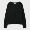 Paul Smith Women's Black Merino Wool V Neck Sweater In Black