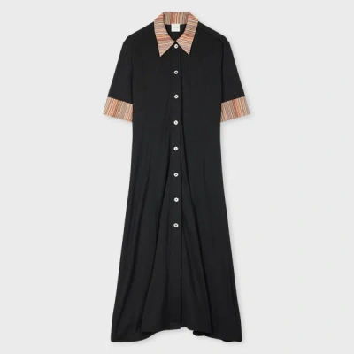 Paul Smith Women's Black 'signature Stripe' Collar Dress