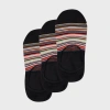 Paul Smith Women's Black 'signature Stripe' Loafer Socks Three Pack Multicolour In Multicolour