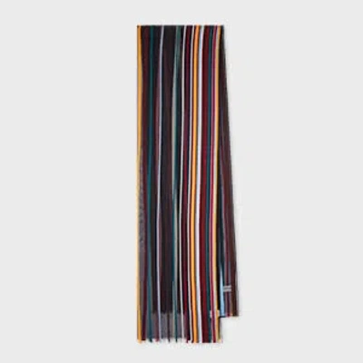 Paul Smith Women's Black 'signature Stripe' Sheer Scarf
