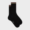 Paul Smith Women's Black 'signature Stripe' Trim Socks In Black