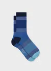 Paul Smith Women's Blue Ombre Stripe Glitter Socks