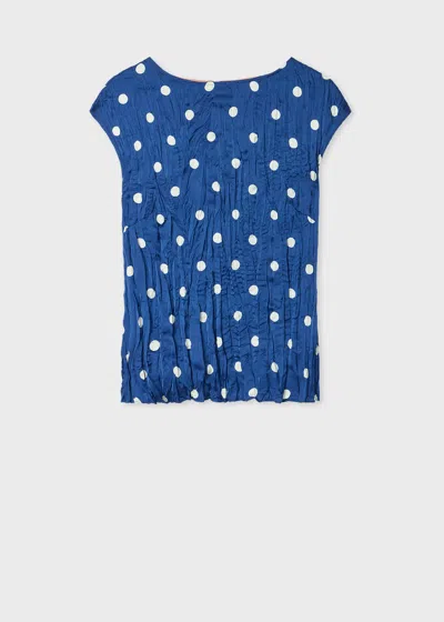 Paul Smith Women's Blue Polka Dot Top