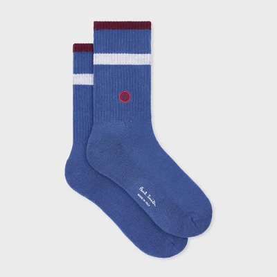 Paul Smith Women's Blue Spot And Stripe Socks