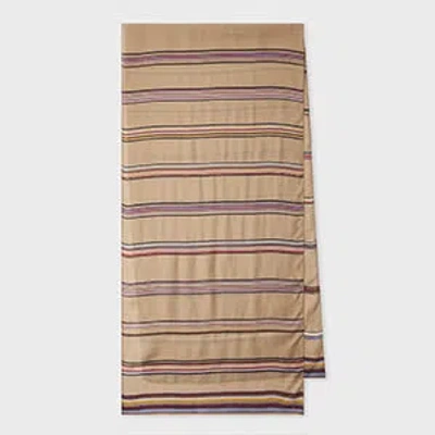 Paul Smith Women's Broken 'signature Stripe' Silk-blend Scarf White