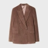 Paul Smith Women's Brown Cord Double-breasted Blazer Pink In Pink