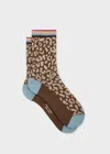 Paul Smith Women's Brown 'leopard' Colour Block Socks In Brown