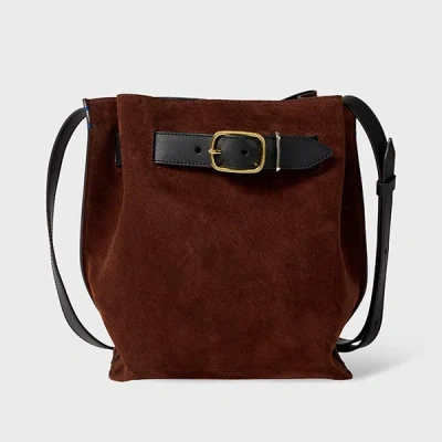 Paul Smith Women's Brown Suede Bucket Bag In Red