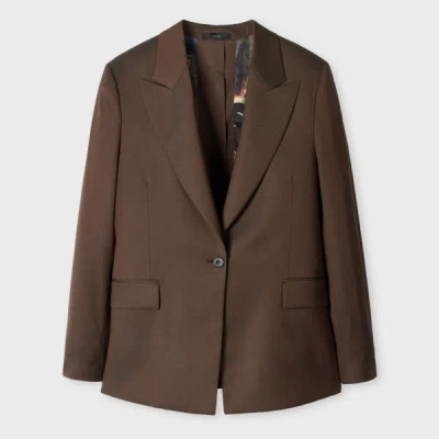 Paul Smith Women's Brown Tonic Wool Blazer With Button Back