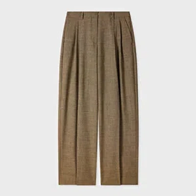 Paul Smith Women's Brown Wool Mix Textured Wide-leg Trousers