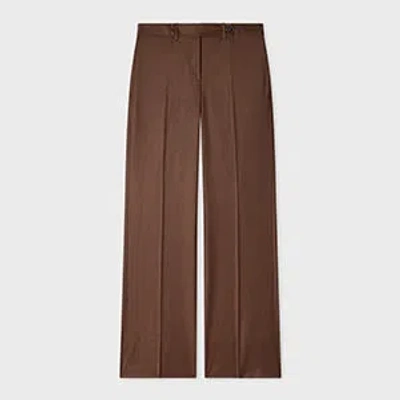 Paul Smith Women's Brown Wool-cashmere Flannel Bootcut Trousers Orange