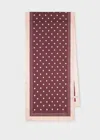 Paul Smith Women's Burgundy And Pink Silk Polka Dot Scarf In Pink