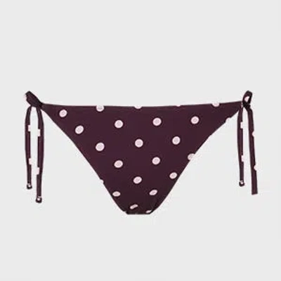 Paul Smith Women's Burgundy Polka Dot Bikini Bottoms Brown