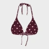 Paul Smith Women's Burgundy Polka Dot Triangle Bikini Top Brown In Brown