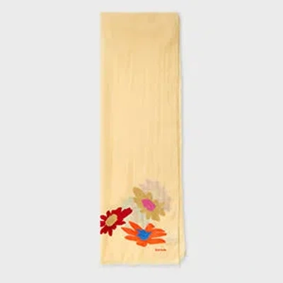 Paul Smith Women's Buttercup Yellow 'desert Floral' Scarf White