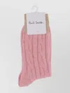 Paul Smith Women Cable Knit Ankle Length Socks In Pink