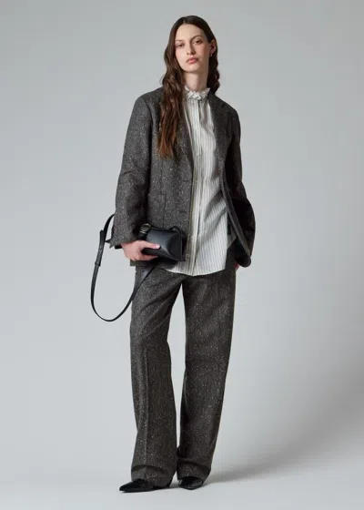 Paul Smith Women's Charcoal Donegal Wool Blazer Black