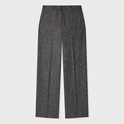 Paul Smith Women's Charcoal Donegal Wool Straight-leg Trousers Black
