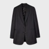 Paul Smith Women's Charcoal 'leopard Jacquard' Shawl Collar Blazer Black In Black