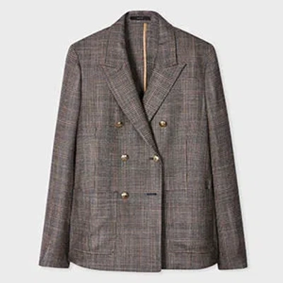 Paul Smith Women's Check Double Breasted Blazer Brown