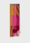 Paul Smith Women's Colourblock 'swirl' Stripe Wool-silk Scarf Multicolour In Multicolour