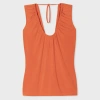 PAUL SMITH WOMEN'S CORAL JERSEY RUCHED VEST TOP RED