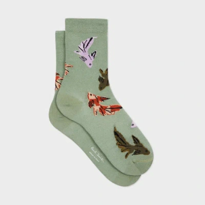 Paul Smith Women's Cotton-blend Glitter 'fish' Socks Green