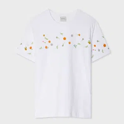 Paul Smith Women's Cotton 'flowers' T-shirt White