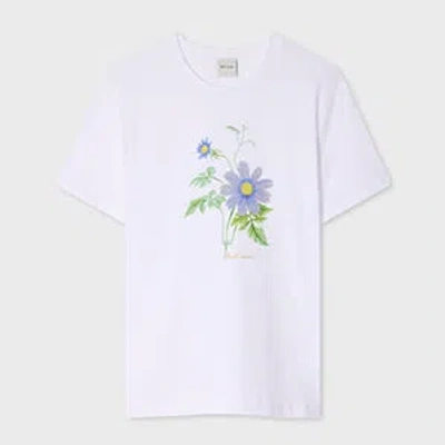 Paul Smith Women's Cotton 'purple Flower' T-shirt White