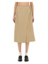 Paul Smith Buttoned High Waist Midi Skirt In Beige