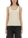 Paul Smith Women Cotton Tank Top In Neutral