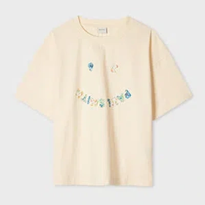 Paul Smith Women's Cream 'floral Happy' T-shirt White