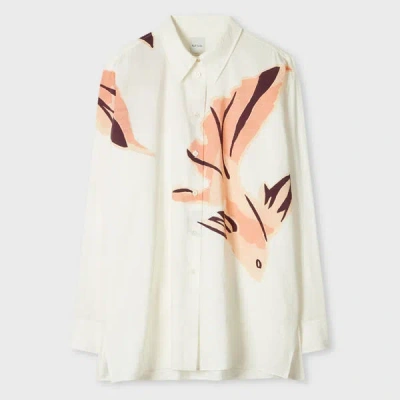Paul Smith Women's Cream 'le Peche Fish' Silk-blend Shirt Red In Neutral