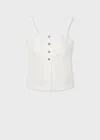Paul Smith Women's Ivory Linen Vest Top White In White