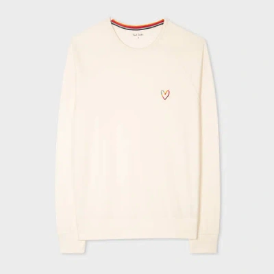 Paul Smith Women's Cream Lounge Jersey 'swirl Heart' Long-sleeve Top White