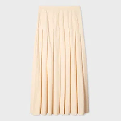 Paul Smith Women's Cream Pleated Cotton-blend Skirt White In Neutral