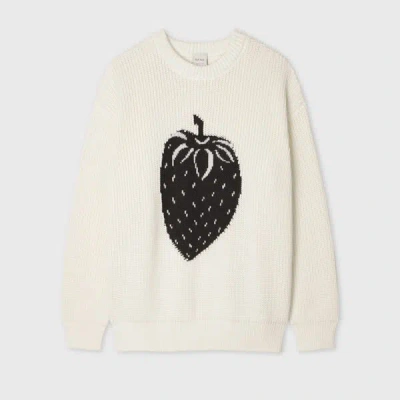 Paul Smith Women's Cream 'strawberry' Knitted Sweater White