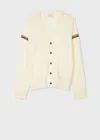 Paul Smith Women's Cream Washable Merino Wool 'signature Stripe' Cardigan White In White