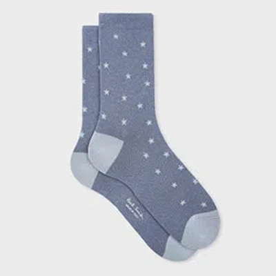 Paul Smith Women's Dark Blue Cotton-blend 'star' Socks