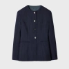 Paul Smith Women's Dark Blue Wool Pinstripe Jacket In Blue