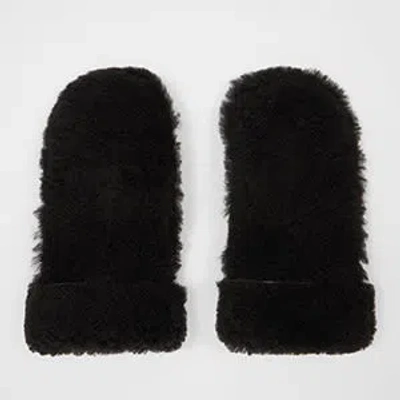 Paul Smith Women's Dark Brown Leather Shearling Mittens