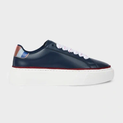 Paul Smith Women's Dark Navy Leather 'guppy' Platform Trainers Blue