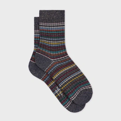 Paul Smith Women's Dark Navy Stitched 'signature Stripe' Socks Blue