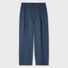 Paul Smith Women's Denim Chambray Barrel Leg Trousers Blue In Blue
