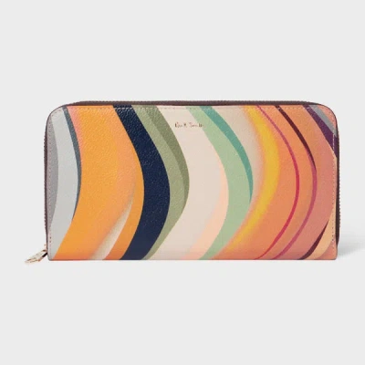 Paul Smith Women's 'dusky Swirl' Leather Large Zip-around Purse Multicolour