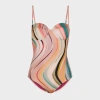 Paul Smith Women's 'dusky Swirl' Print Wrap Bandeau Swimsuit Multicolour In Multicolour