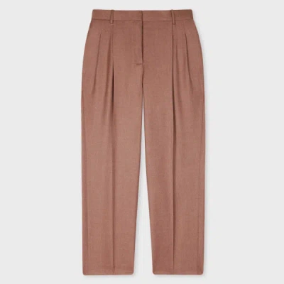 Paul Smith Wool Hopsack Trousers In Pink