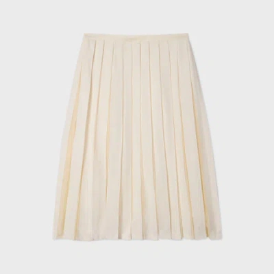 Paul Smith Women's Ecru Cotton-silk Organza Pleated Skirt White In Neutral